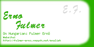 erno fulmer business card
